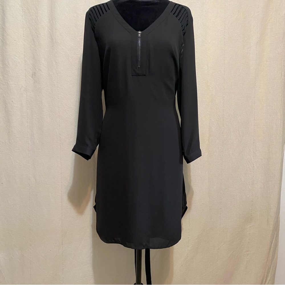 Daniel Rainn 3/4 Sleeve Black Dress with Cut Out Shoulder Design